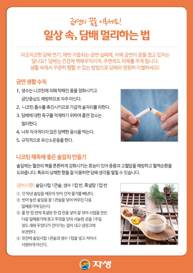 금연의 꿈을 이루세요! / 일상 속, 담배 멀리하는 법 