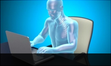 자생한방병원 목질환 VDT증후군-정상적인 사람의 컴퓨터 하는 모습입니다.